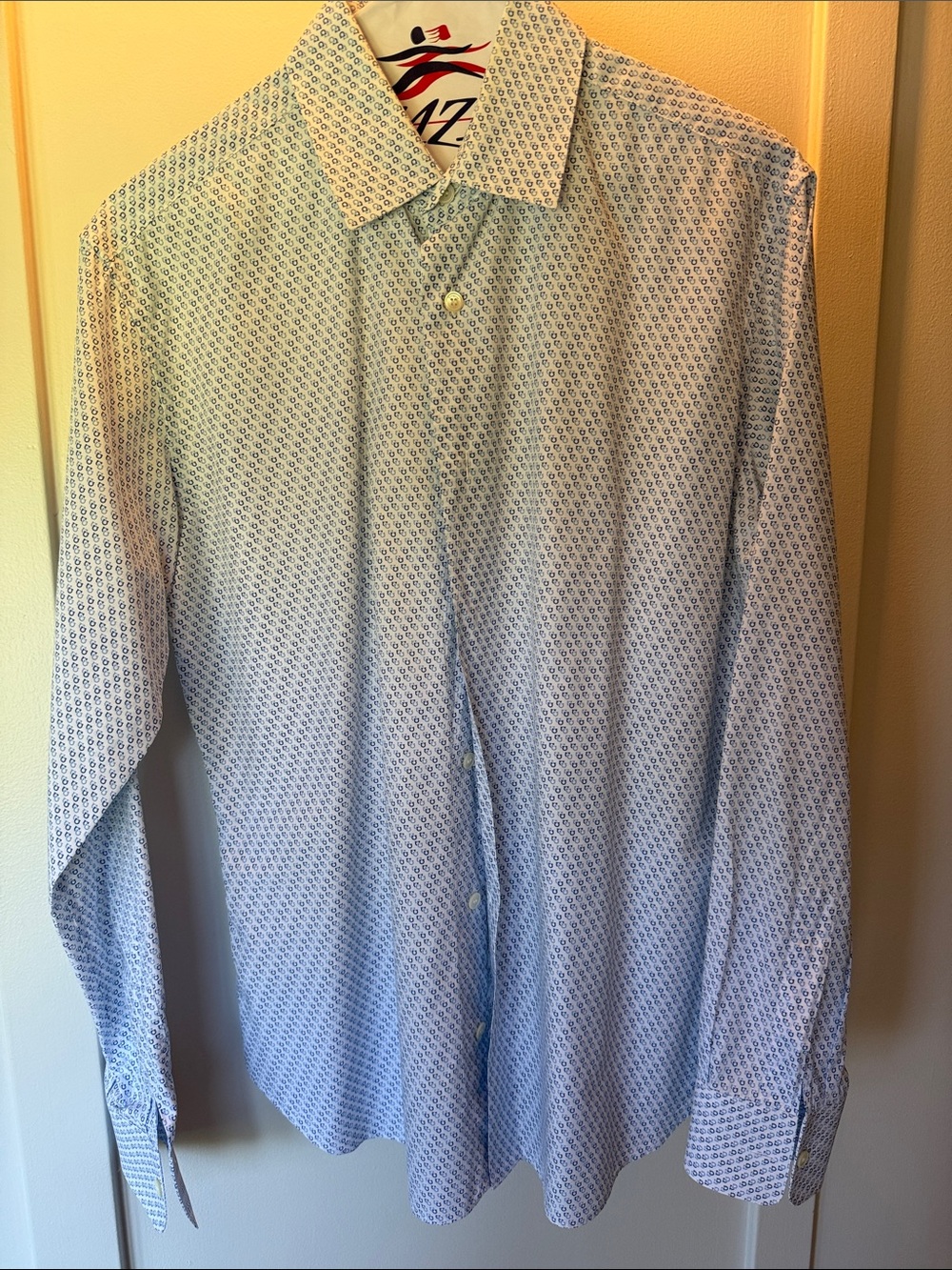 Salvatore Ferragamo Light Blue Geometric Shirt Jacket